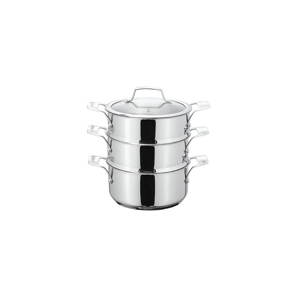 Stellar Three Tier Steamer Set, Silver, 18 cm