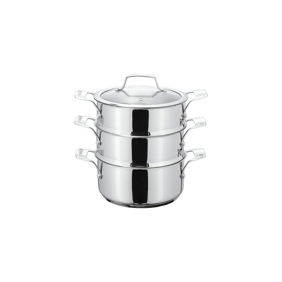 Stellar Three Tier Steamer Set, Silver, 24 cm