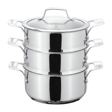 Stellar Three Tier Steamer Set, Silver, 20 cm
