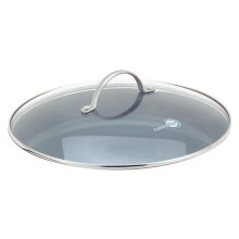 Greenpan 30 cm Tempered Glass with Stainless Steel Rim Univesal Glass Lid with Metal Handle