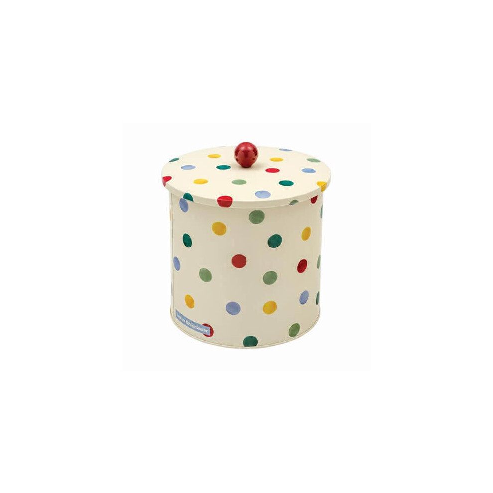 Emma Bridgewater Polka Dot Original Biscuit Barrel with Matching Lid - 17 x 21 cm Tinware for Cookies & Biscuits