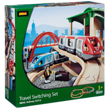 Brio World Circuit Travelers Platform - Conjunto completo de 42 peças - Circuito de trem de madeira - Ravensburger - A partir de 3 anos - 33512