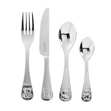 Viners 802371 Bertie Bear 4-Piece Stainless Steel Kids Cutlery Giftbox Set