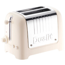 Dualit Lite 2-Slot Toaster Canvas White - Perfect Toast Technology, Peek & Pop, 36mm Extra-Wide Slots, Bagel Button & Defrost