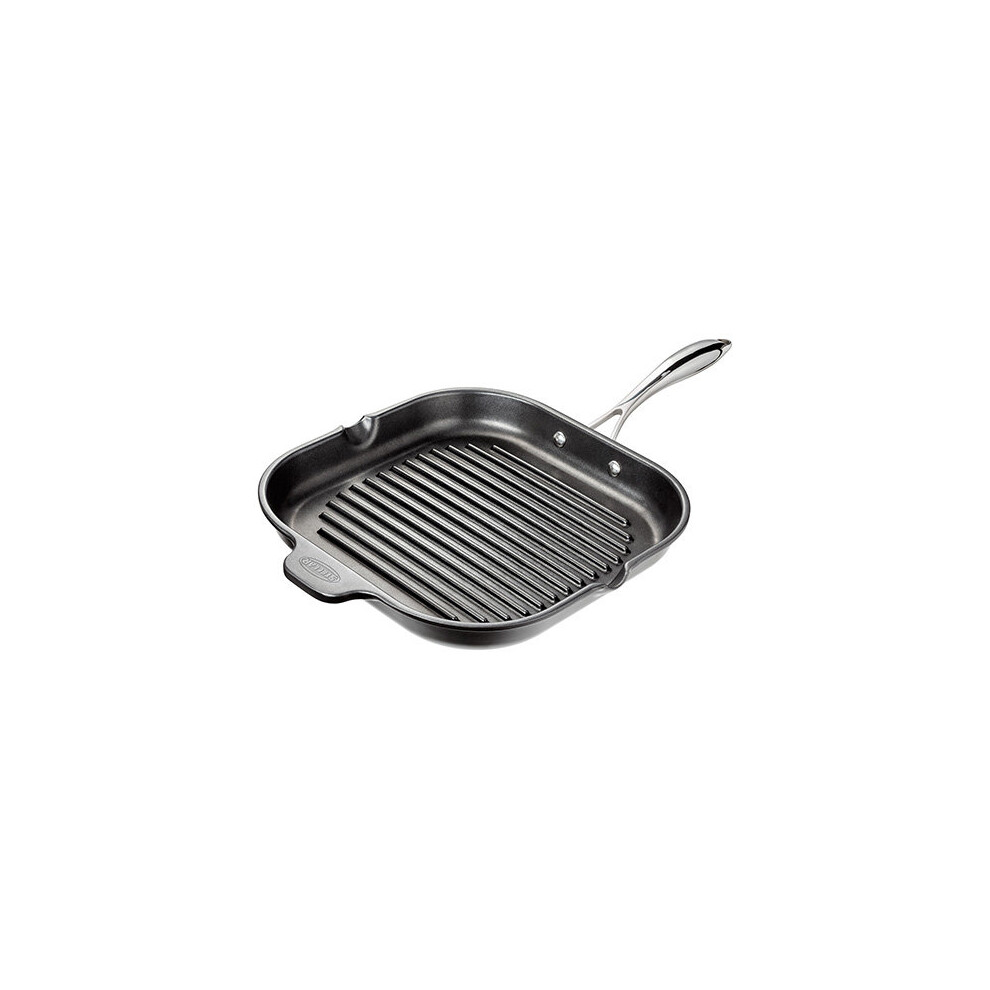 Stellar Cast Non-Stick Griddle Pan - 28x28 cm, All-Hob & Oven Safe to 240C, Scalloped Pouring Lip, Stainless Riveted Handle