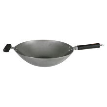 Swift Spice 34 cm Professional Heavy Gauge Carbon Steel Wok with 2 Phenolic Staycool Handles