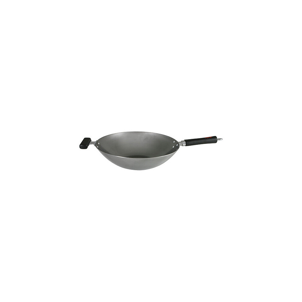 Swift Spice 34 cm Professional Heavy Gauge Carbon Steel Wok with 2 Phenolic Staycool Handles