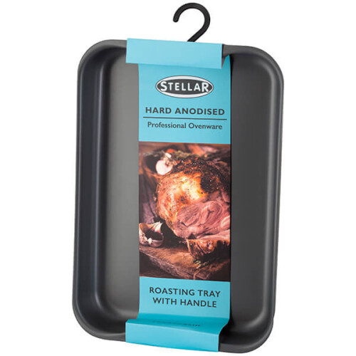 Stellar Stellar Hard Anodised 32 x 22cm Roasting Tray With Handle 2