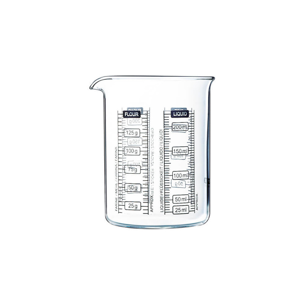 Pyrex 250 ml Beaker Borosilicate Glass - Lab Measuring & Mixing, 0.25 L, Oven/Microwave/Dishwasher Safe, Thermal Shock Resistant