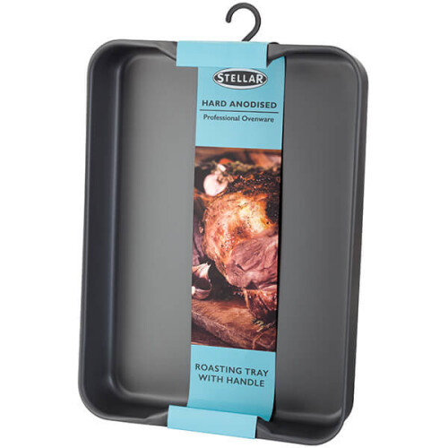 Stellar Stellar Hard Anodised 42 x 30cm Roasting Tray With Handle 2