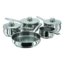 Stellar 1000 5-Piece Stainless Steel Saucepan Set with Frypan - Induction Safe, Forged Base, 18/10, Dishwasher & Oven Safe