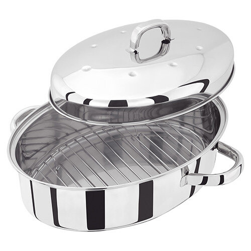Judge JUDGE HIGH OVAL STAINLESS STEEL SELF BASTING ROASTER. 32CM