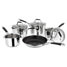 Stellar 5000 Induction 5 Piece Draining Lid Saucepan Set