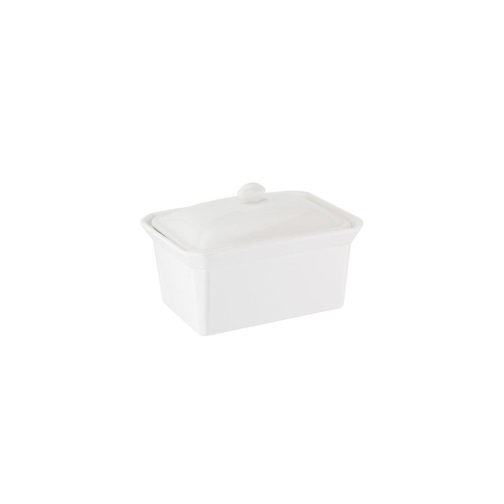 '    Judge 1LB White Porcelain Butter Dish Holder Kitchen Fridge Storage with Lid