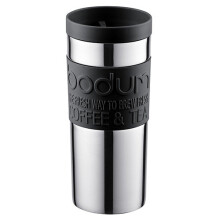 Bodum Vacuum Travel Mug, Stainless Steel, Small, 0.35 l, 12 oz (Black)