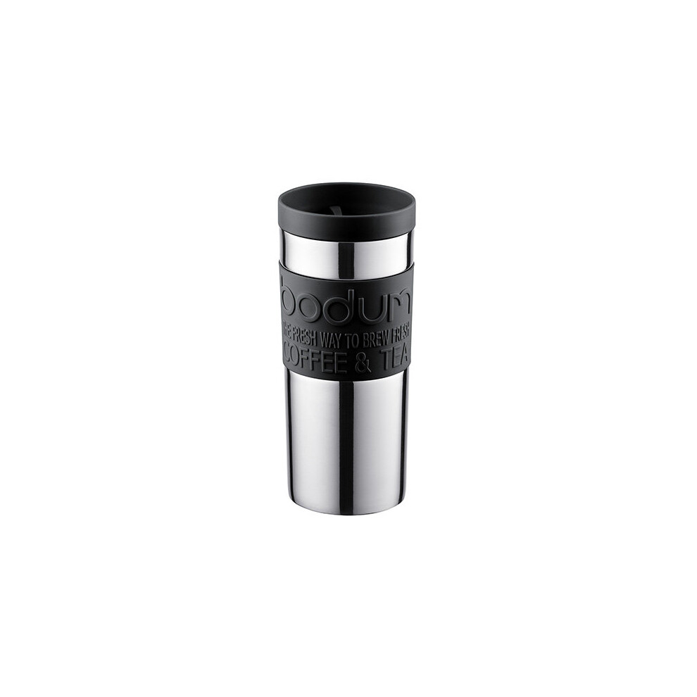 Bodum Vacuum Travel Mug, Stainless Steel, Small, 0.35 l, 12 oz (Black)