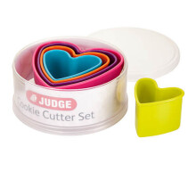 Judge Coloured Cookie Cutter, Hearts, Pink/Purple/Orange/Blue/Green, 5-Piece