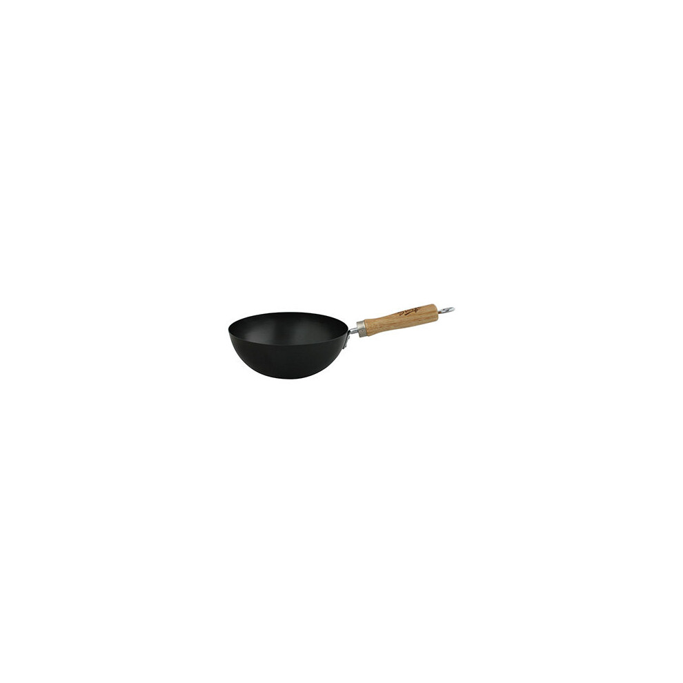 Swift 20 cm Standard Gauge Non-Stick Carbon Steel Wok with Wood Handle