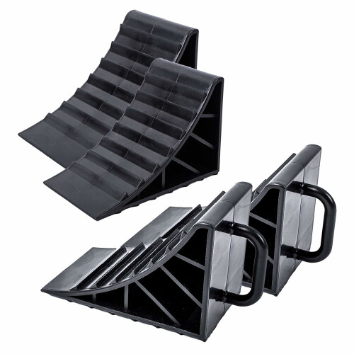 4 x wheel chocks with handle Brake wedges Caravan Trailer