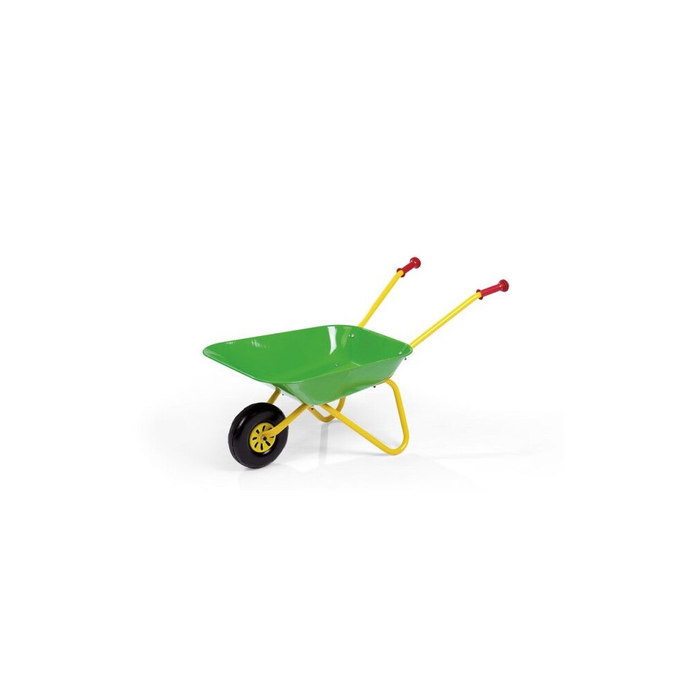 Child's Green Metal Wheelbarrow