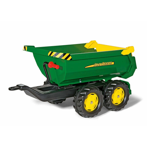 Rolly Toys Giant Half-Pipe John Deere Twin Axle Trailer