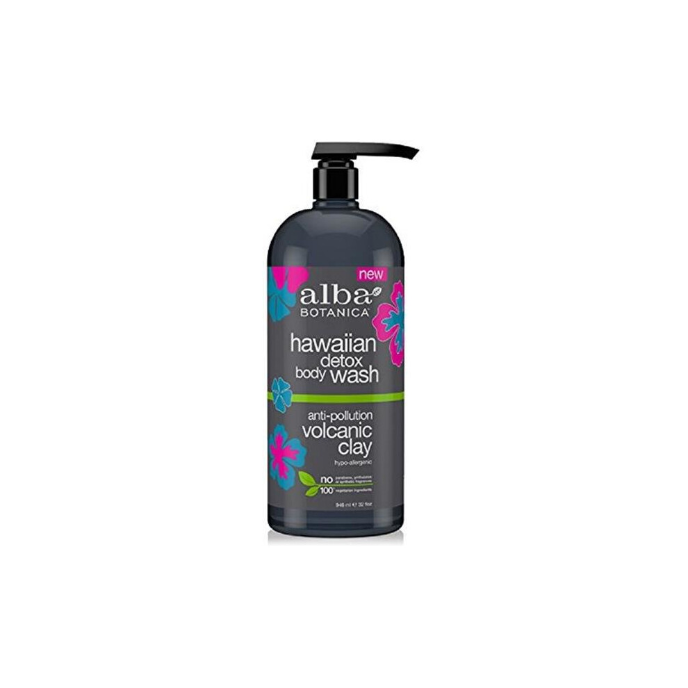 Alba Botanica 2011898 32 fl oz Anti-Pollution Volcanic Clay Hawaiian Detox Body Wash