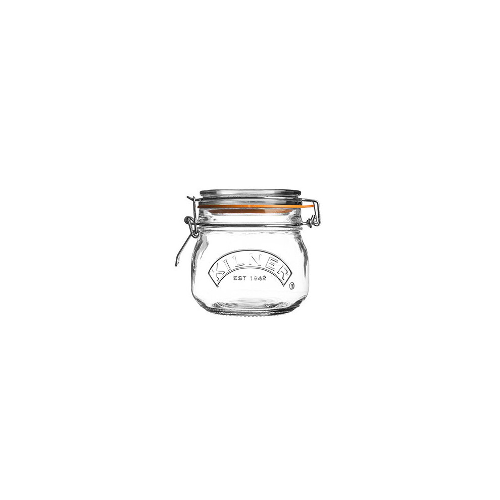 Kilner Clip Top Round Jar 0.5 Litre - Airtight for Preserves & Dry Storage (Rice, Tea, Coffee)