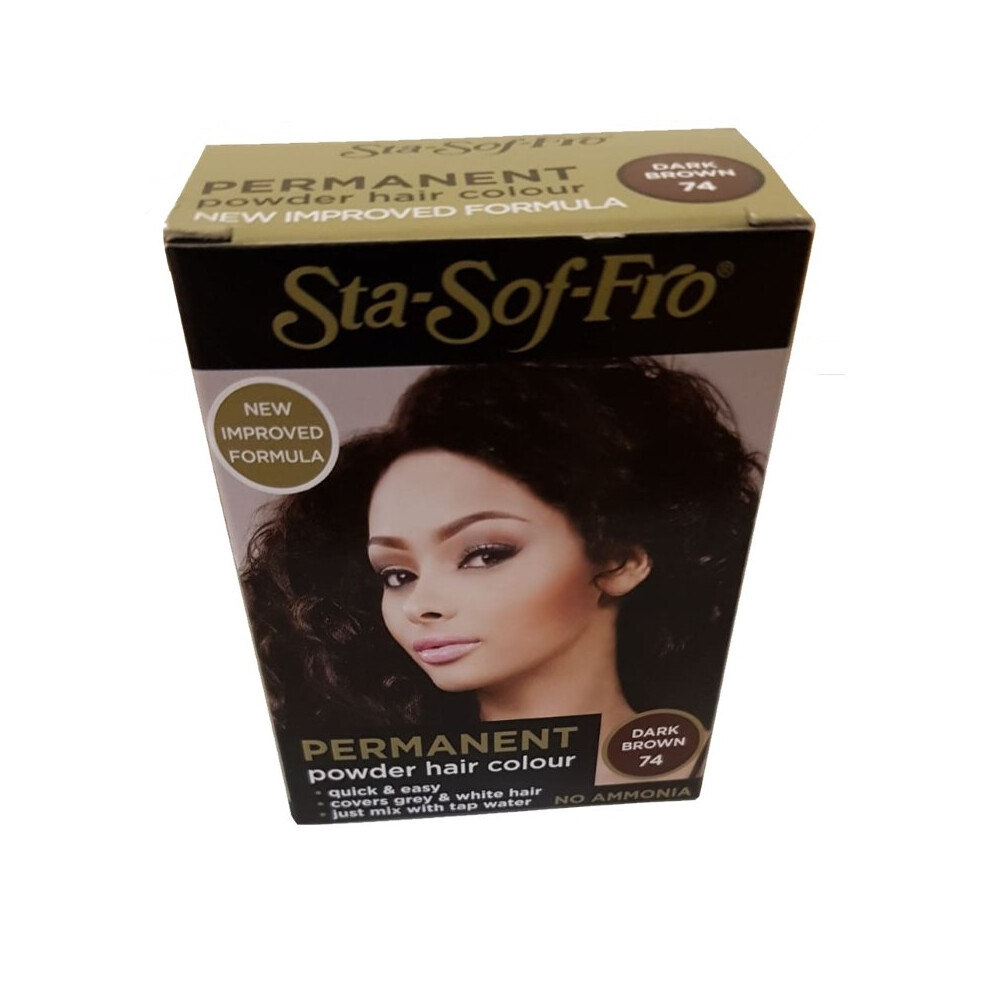 Sta-Sof-Fro Permanent Powder Hair Colour Dark Brown 6g