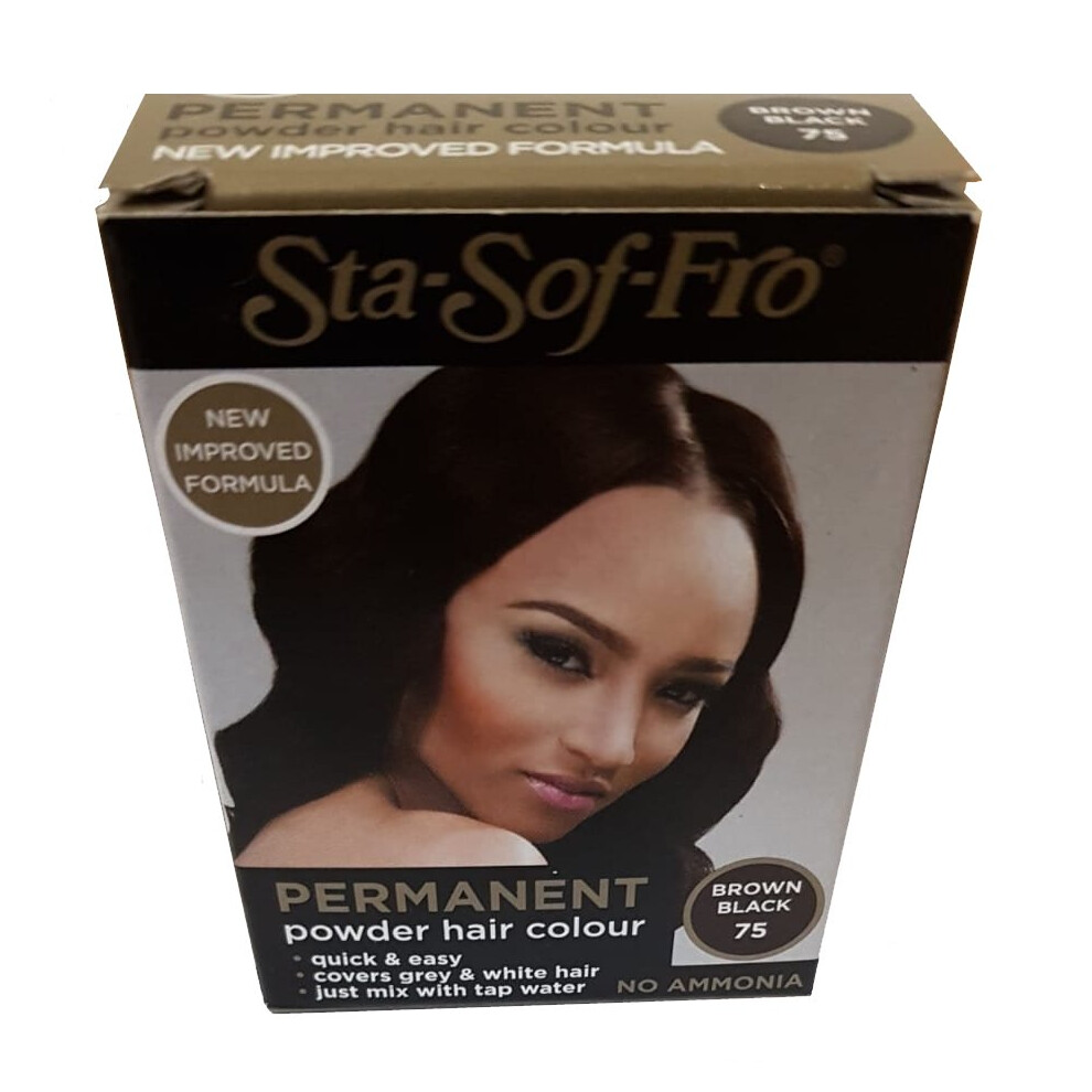 Sta-Sof-Fro Permanent Powder Hair Colour Brown Black 6G