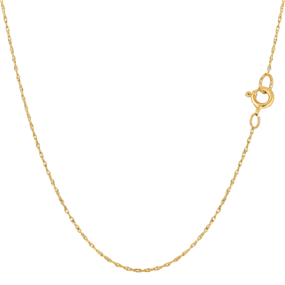 (18, Yellow) 14k Yellow Gold Rope Chain Necklace, 0.4mm