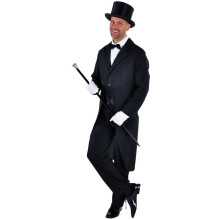 (2XL) Gents Black Tailcoat Jacket - Victorian / Chaplin
