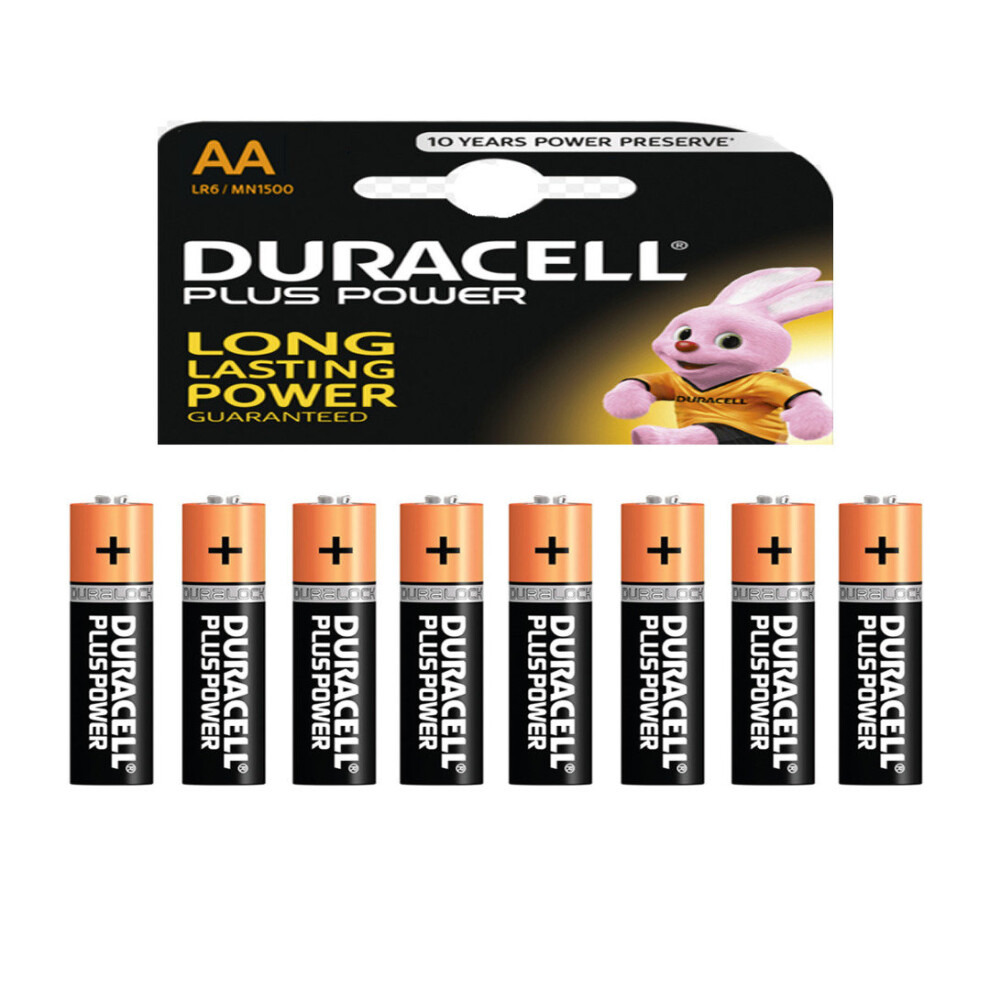 Duracell Power Plus AA Alkaline Batteries LR6 MN1500 1.5V Battery 8 Pack