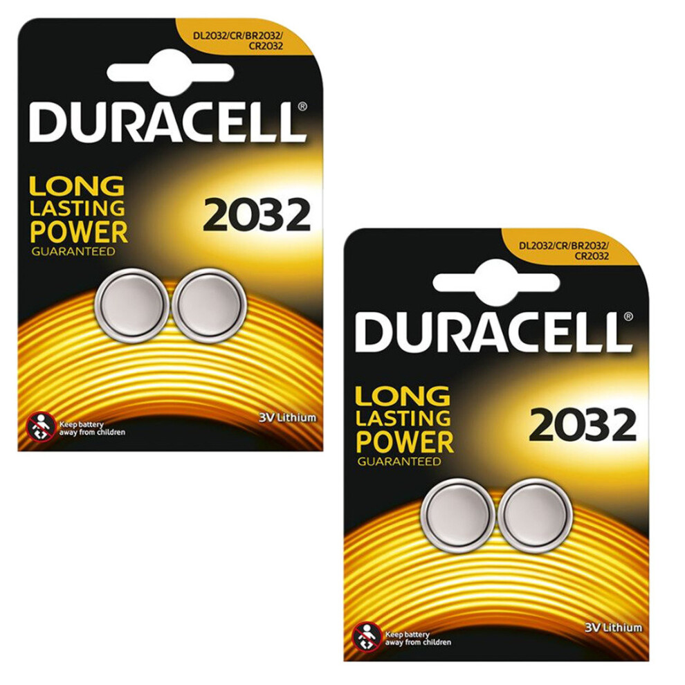 Duracell CR2032 3V Lithium Coin Batteries (DL2032) 4 Pack - Up to 50% More Power, DUR-SPECIAL-CR2032-4