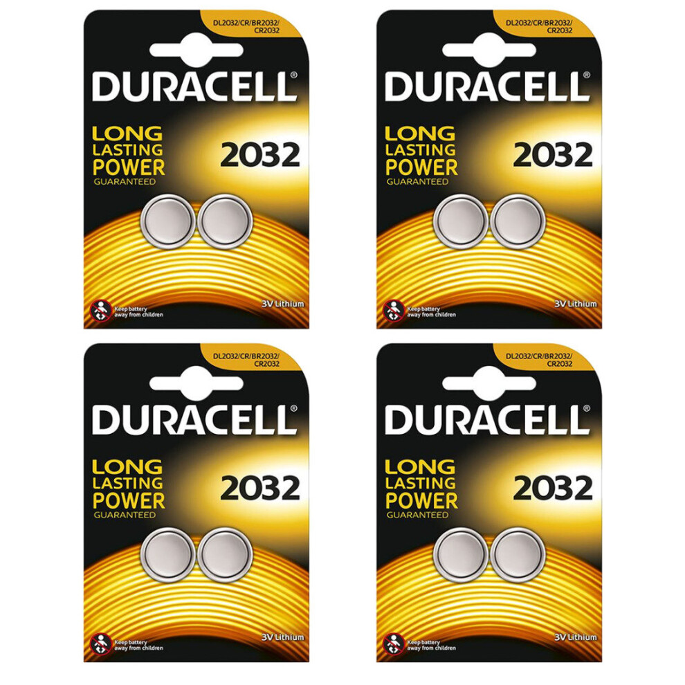 Duracell CR2032 Lithium Coin Cell Batteries 2032 DL2032 3V Battery 8 Pack