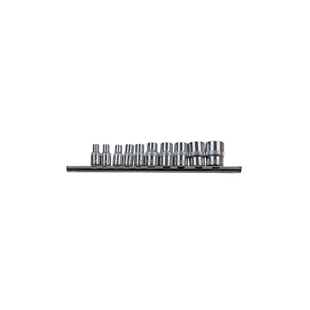 US PRO Tools 10PC 1/4" & 3/8" Dr E Torx Sockets On Rail E4 - E18 2221