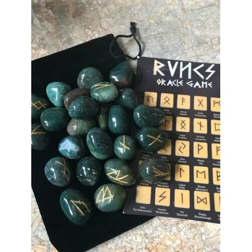Rune Stones Bloodstone Tumbles Divination Runes Pouch 2