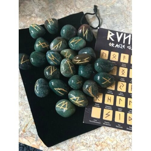 Rune Stones Bloodstone Tumbles Divination Runes Pouch 1
