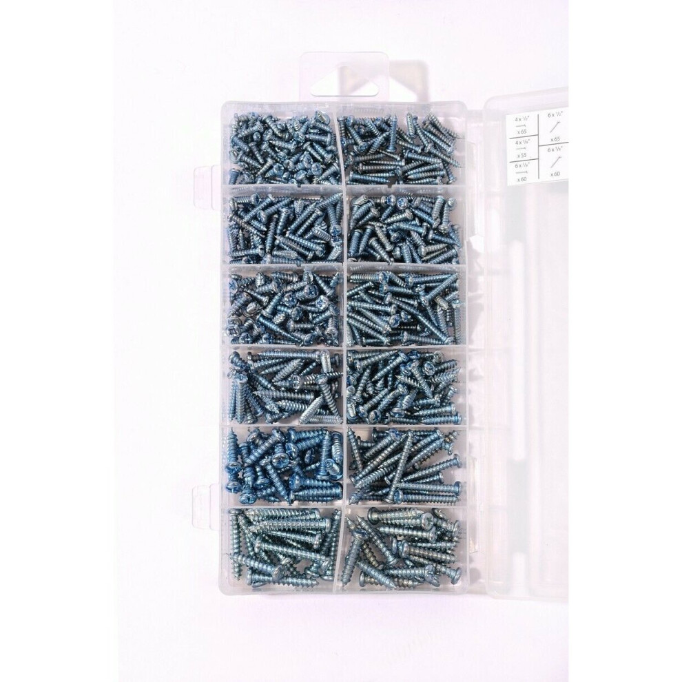 550pc Self Tapping Screws Sheet Metal Screws Phillips Head Assortment 3mm-5mm