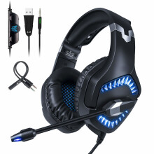 Gaming Headset PS4,Gamers Headphones with LED Noise Cancelling Mic