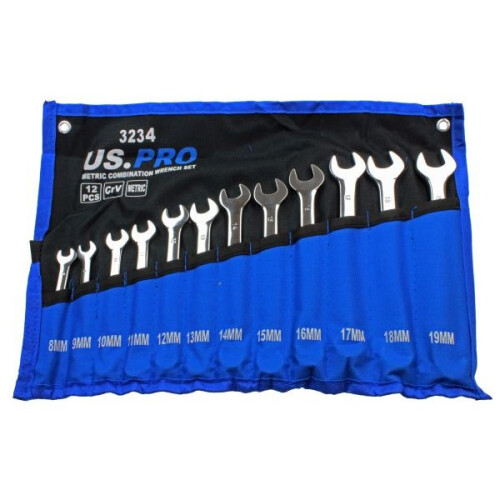 us pro US PRO Tools 12pc Combination Spanner Set Metric 8 - 19mm 3234 2