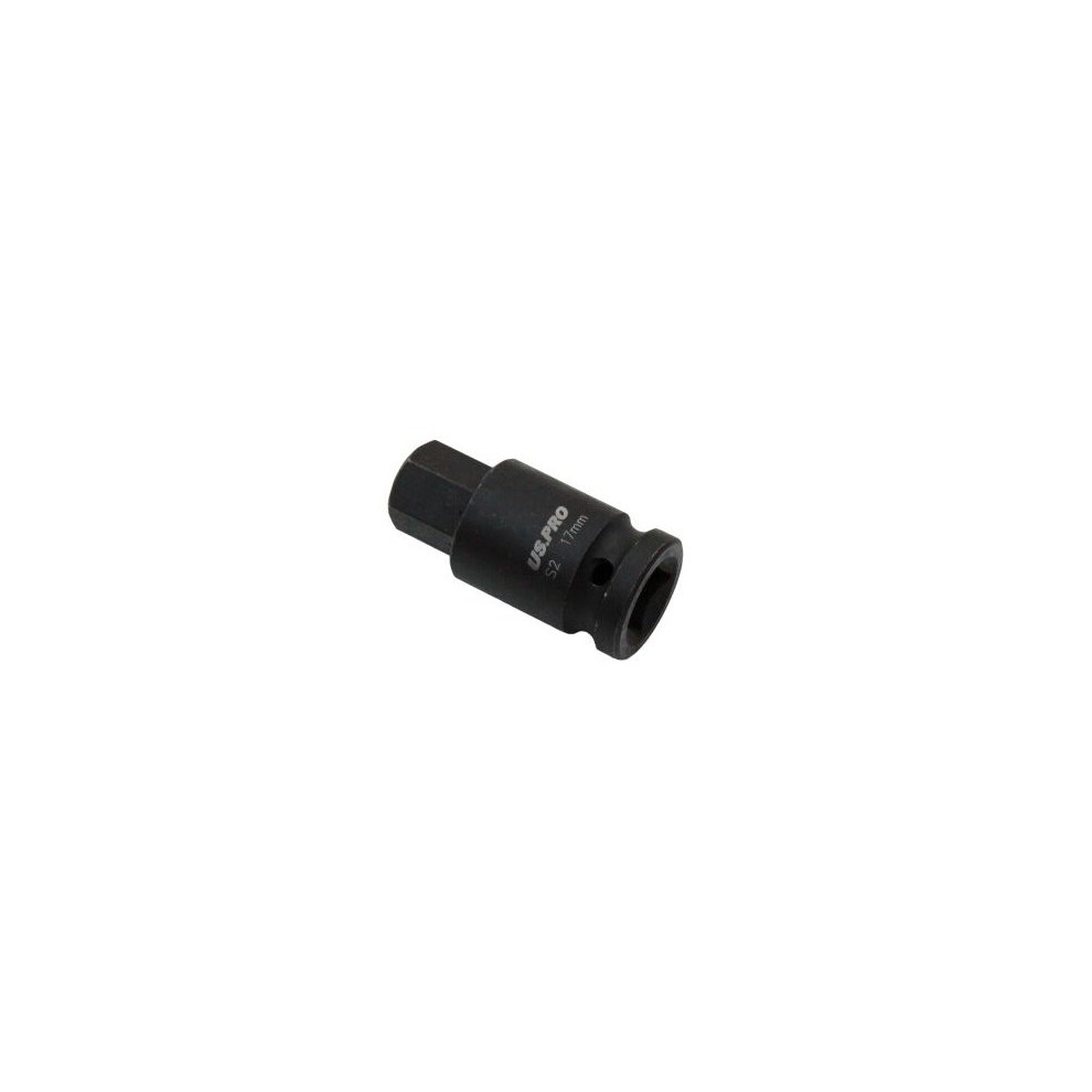 US PRO Tools 1/2" Dr Impact Hex Bit Socket M17 X 55MM 3323