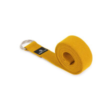 (Yellow) Yoga Studio Belt Strap Metal D-Ring Buckle 2.5m
