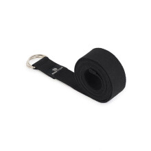 (Black) Yoga Studio Belt Strap Metal D-Ring Buckle 2.5m