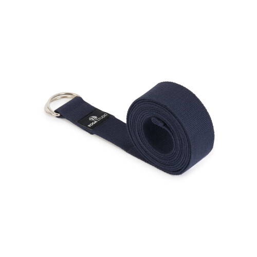 (Navy) Yoga Studio Belt Strap Metal D-Ring Buckle 2.5m