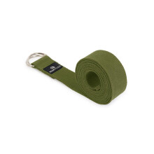 (Green) Yoga Studio Belt Strap Metal D-Ring Buckle 2.5m