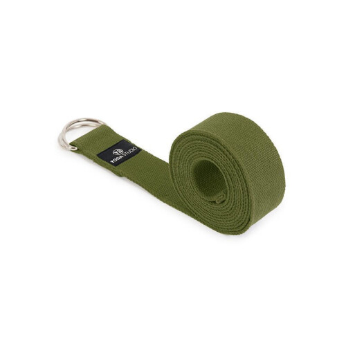 (Green) Yoga Studio Belt Strap Metal D-Ring Buckle 2.5m