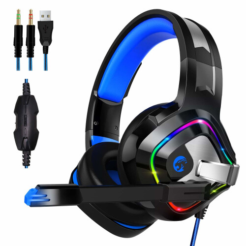 for PS4 PC Gaming Headset, Surround Sound with Noise Cancelling Mic