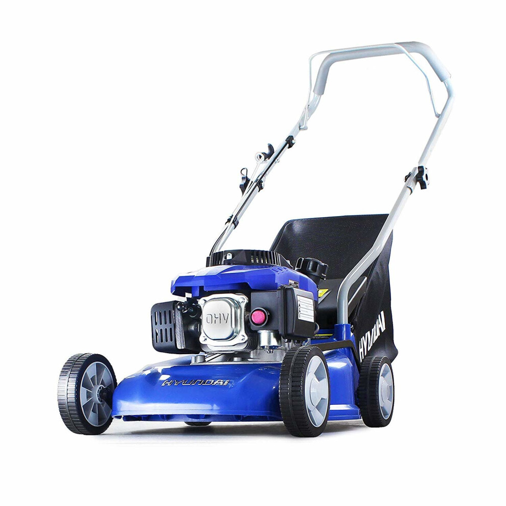 Hyundai 79cc 4-stroke Petrol Push Rotary Lawn Mower 40cm cutting width Bundled With 1/2 Ltr Oil HYM400P