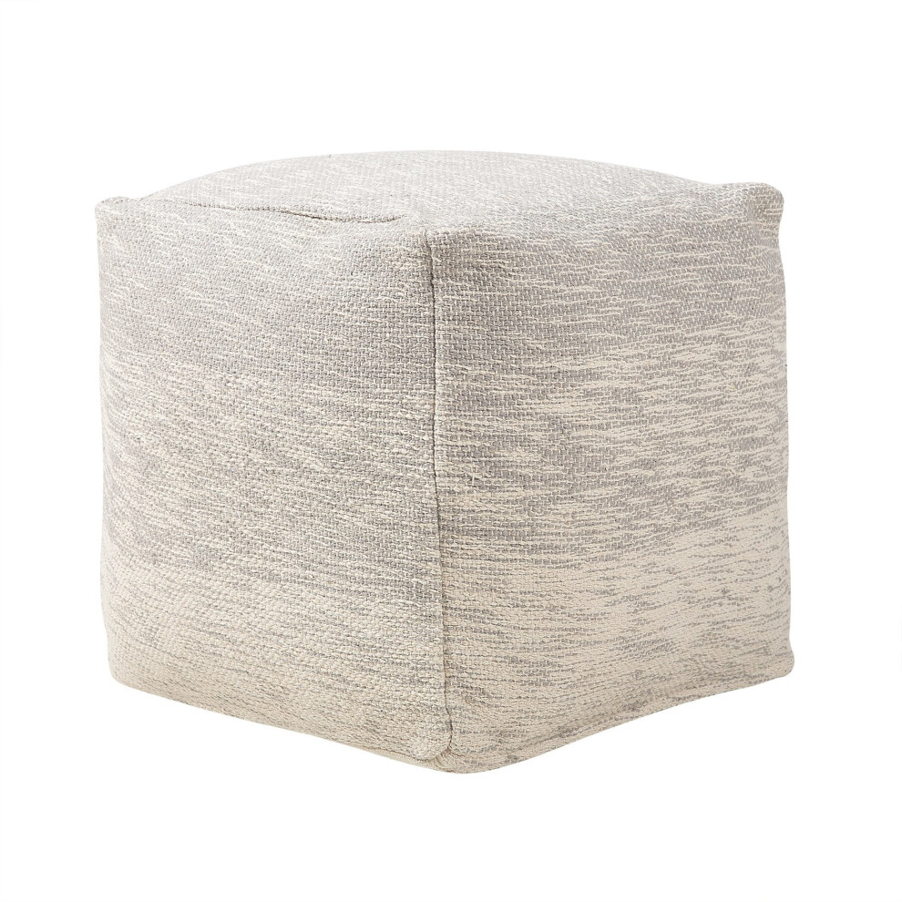 Cotton Pouffe Light Grey HIRRI