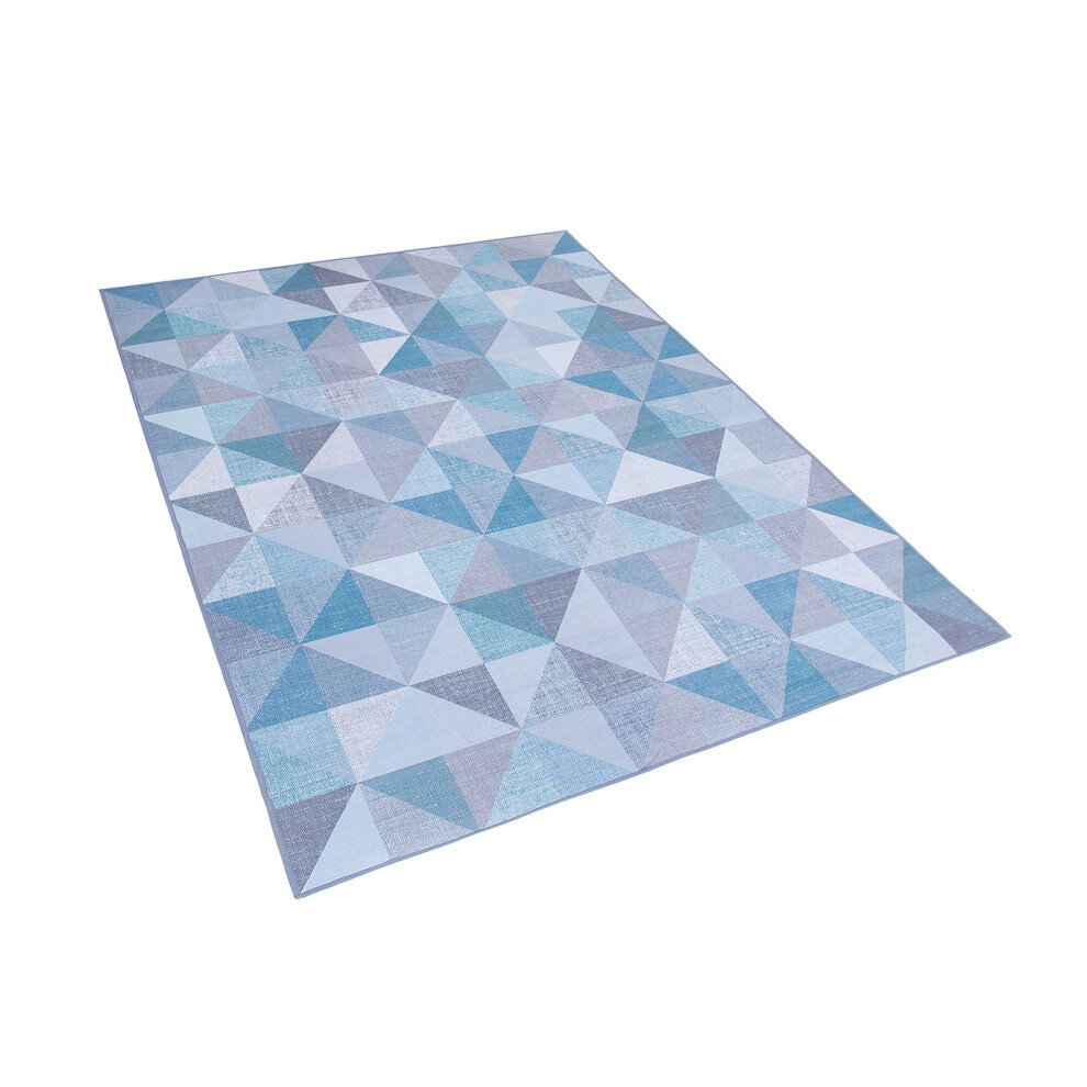 Area Rug 140 x 200 cm Grey with Blue KARTEPE